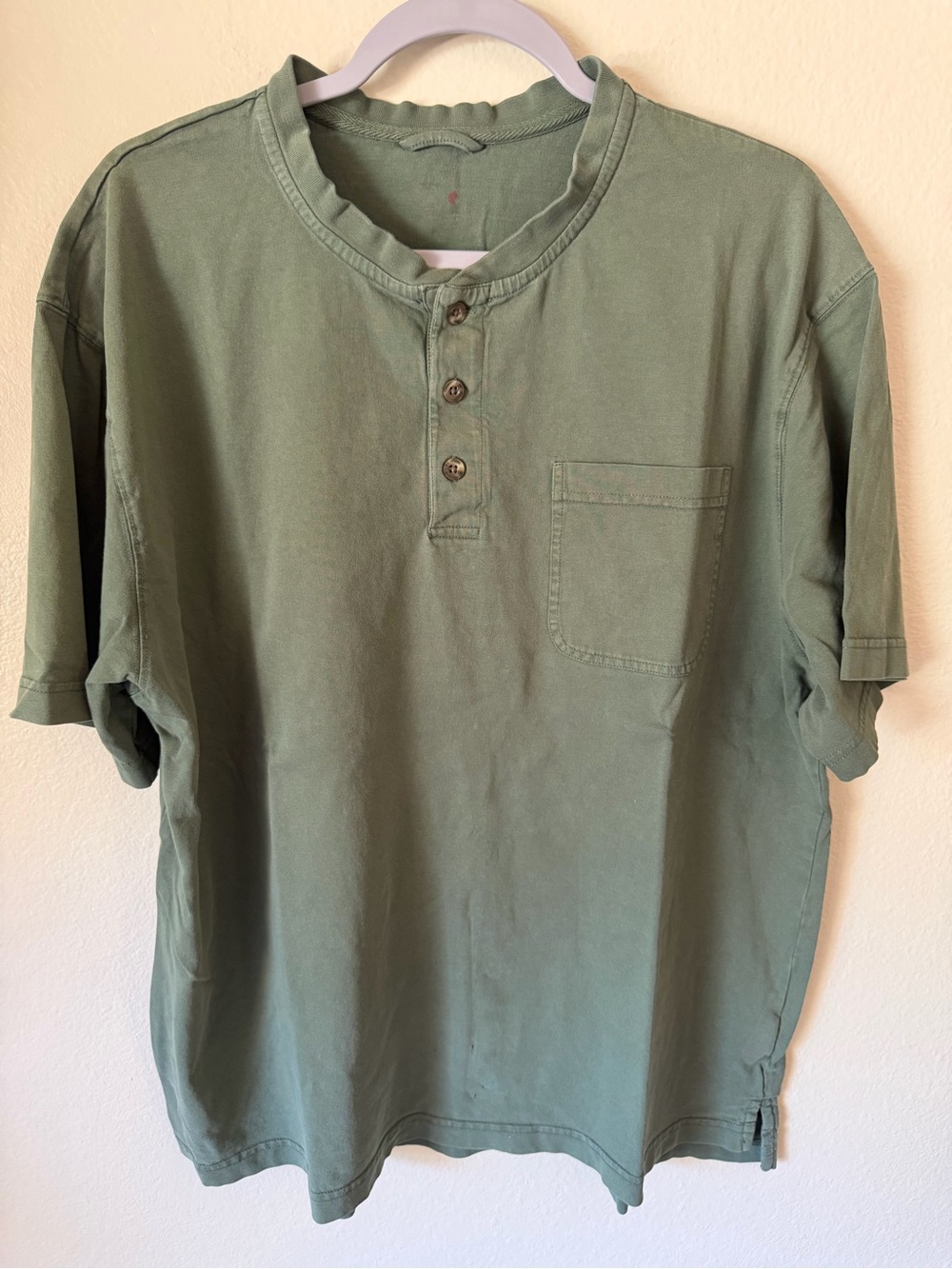 RedHead Olive Green Short-Sleeve Henley Pocket Tee